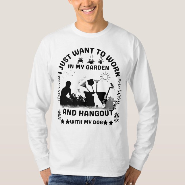 Garden Bliss: Uniting Dog Lovers and Green Thumbs T-Shirt (Front)