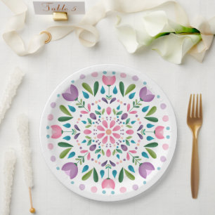 Garden Bloom Paper Plate