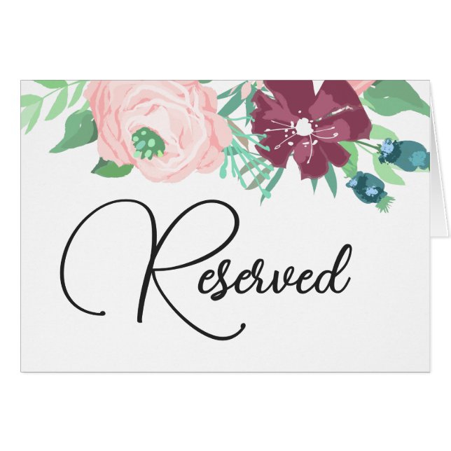 Garden blooming flowers. Floral Reserved sign (Front Horizontal)