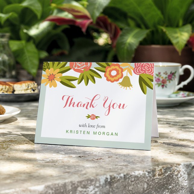 Garden Blooming Modern Floral Thank You Card (Creator Uploaded)