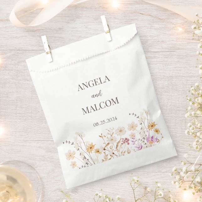 Garden Blooms Wedding Favour Bags (Clipped)