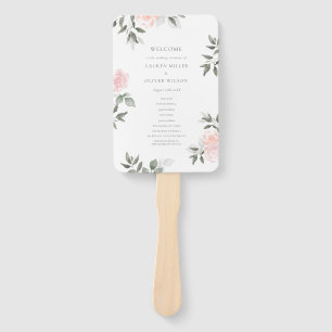 Garden Blooms Wedding Program Hand Fan