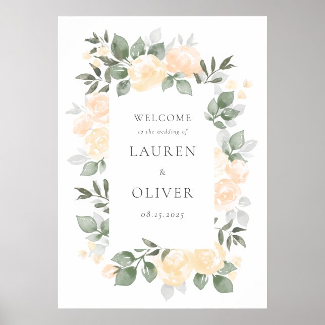 Garden Blooms Wedding Welcome Poster (Front)