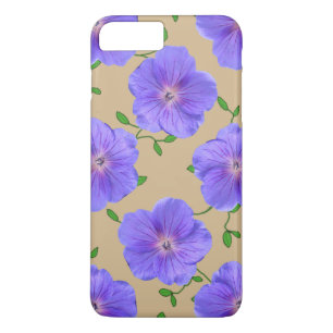 Garden Blue Geranium Flower on any Colour iPhone 8 Plus/7 Plus Case