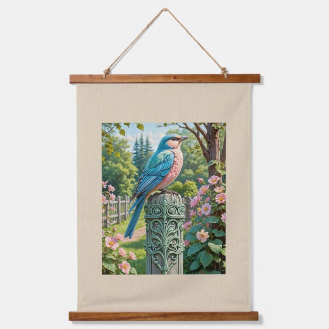 Garden Bluebird Hanging Tapestry (Front)