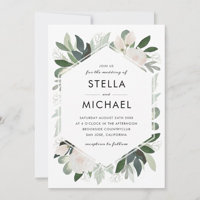 Garden Blush Wedding Invite (Front)