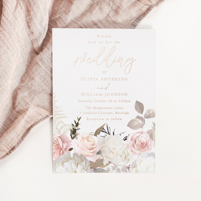 Garden Blush & White Floral Rose Gold Wedding  (Creator Uploaded)