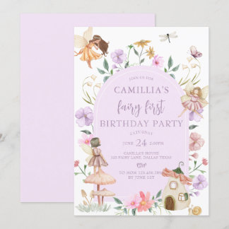 Garden Boho Arch  Enchanted Fairy First Birthday Invitation