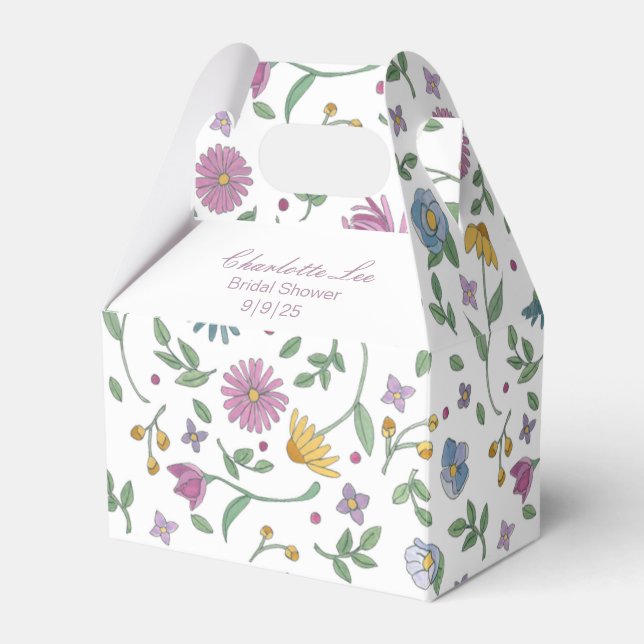 Garden Botanical Bridal Shower Favour Box (Front Side)