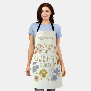 Garden Botanical Flowers For Gardening Mum and Dad Apron
