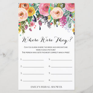 Garden Bridal Shower Game PRINTED