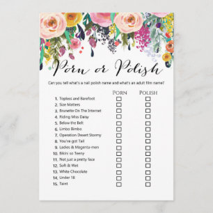 Garden Bridal Shower Game w answer back 5x7 size Invitation