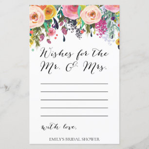 Garden Bridal Shower Game - Wishes for Couple