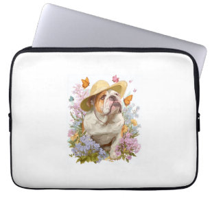 Garden Bulldog � Floral Funny Dog Laptop Sleeve