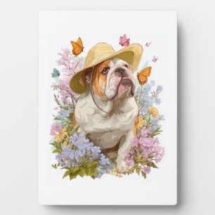 Garden Bulldog � Floral Funny Dog Plaque