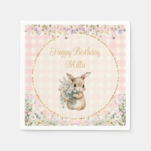 Garden Bunny Birthday Party Napkins