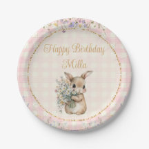 Garden Bunny Birthday Party Paper Plates