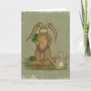 "Garden Bunny"- Easter- Spring- Greeting Card