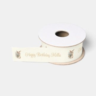 Garden Bunny Personalised Birthday Ribbon Grosgrain Ribbon