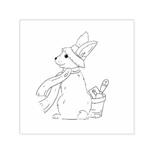 Garden Bunny Rubber Stamp
