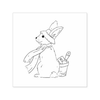 Garden Bunny Rubber Stamp