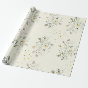 Garden Bunny Wildflower Gift Wrapping Paper