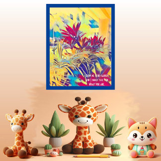 Garden Bush Inspiring Quote Wall Abstract Art Deco Poster