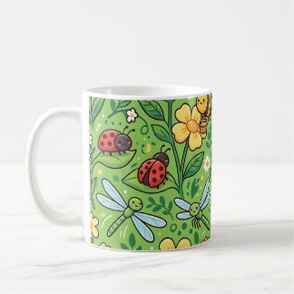 Garden Butterfly & Bee Mug – Cute Pattern