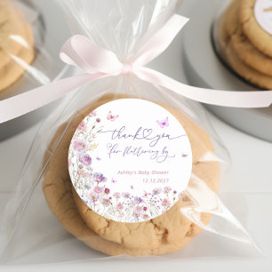 Garden Butterfly Thank You For Fluttering By Classic Round Sticker