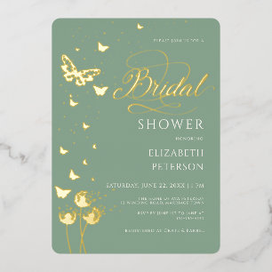 Garden Butterfly Wildflowers Sage Bridal Shower