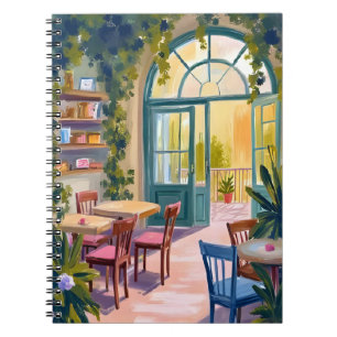 Garden Cafe Botanical Watercolor Painting Notebook