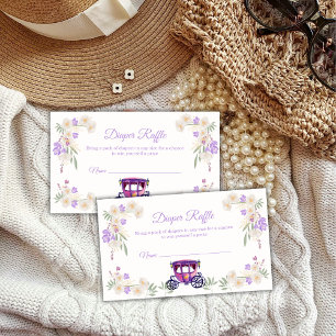 Garden Carriage Diaper Raffle Baby Shower  Enclosure Card