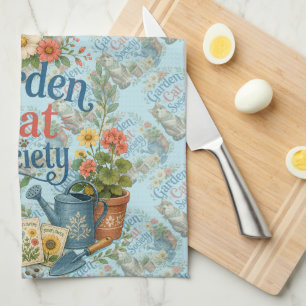 Garden Cat Society Cottagecore Florals Tea Towel