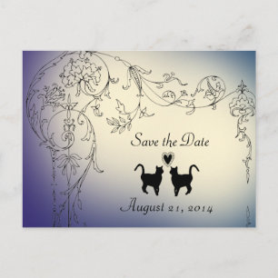 Garden Cats Lovers Save the Date Announcement Postcard