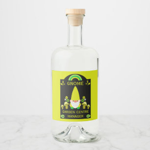 Garden Centre Gnome Liquor Bottle Label