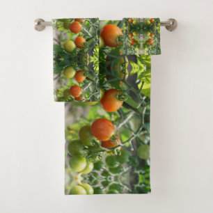 Garden Cherry Tomatoes Abstract Nature Bath Towel Set