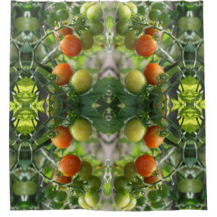 Garden Cherry Tomatoes Abstract Nature Shower Curtain