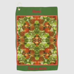 Garden Cherry Tomatoes Abstract Personalised Golf Towel