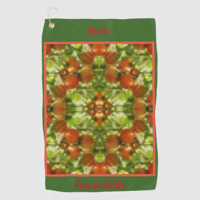 Garden Cherry Tomatoes Abstract Personalised     Golf Towel (Front)