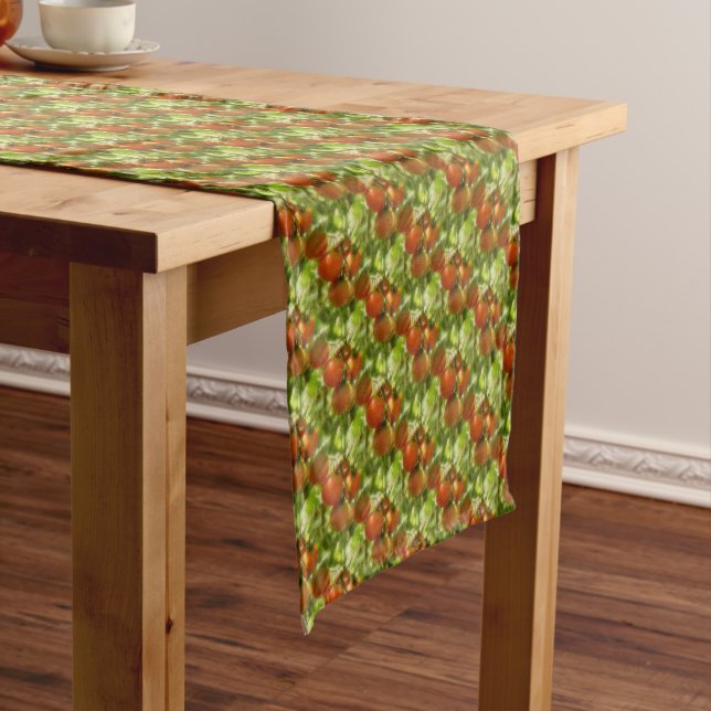 Garden Cherry Tomatoes Nature Pattern    Short Table Runner (In Situ)