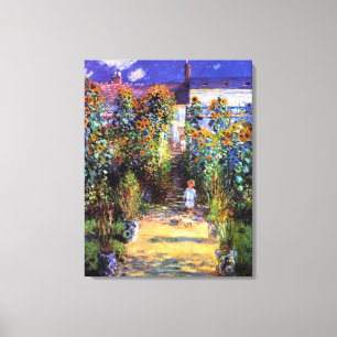  Garden Claude Monet Summer Sunflower Flowers  Canvas Print