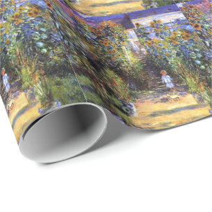Garden Claude Monet Summer Sunflower Flowers Wrapping Paper