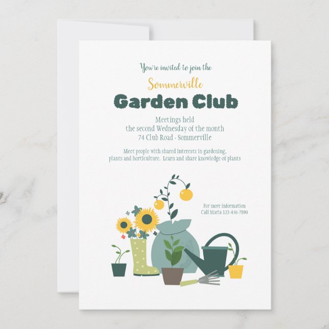 Garden Club Invitation (Front)