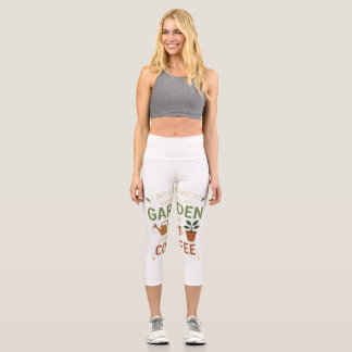 Garden Coffee Leggings - Women's Capris.