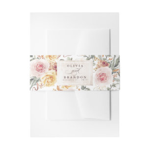 Garden Colourful Flowers Wedding Invitation Belly Band