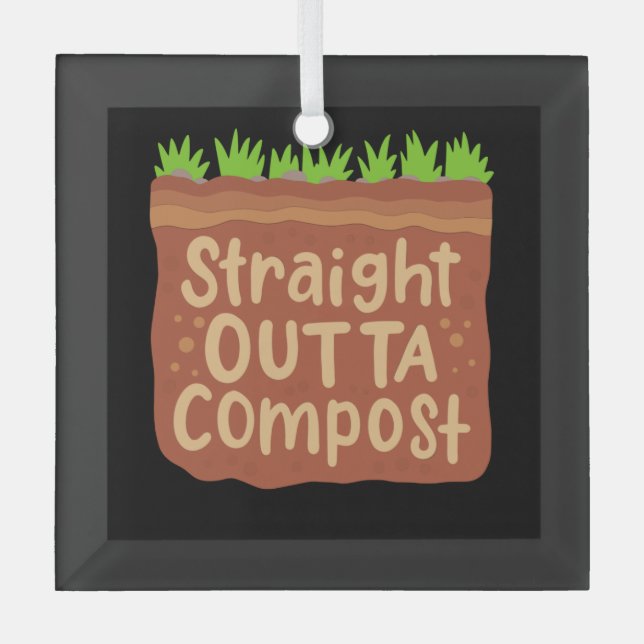 Garden Compost Gift Glass Tree Decoration (Front)