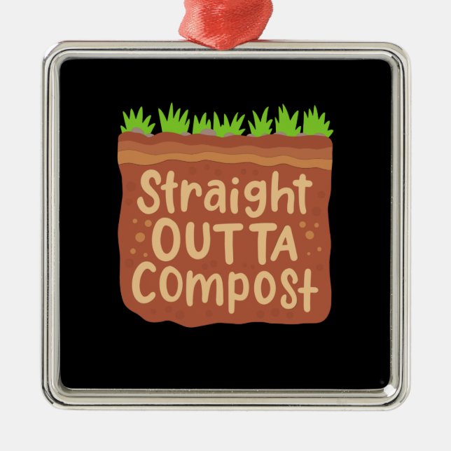 Garden Compost Gift Metal Tree Decoration (Front)