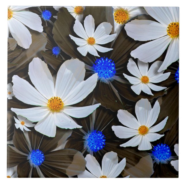 Garden Cosmos Flowers Tile (Front)