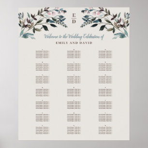 Garden Crest Eggshell Alphabetical Seating Chart
