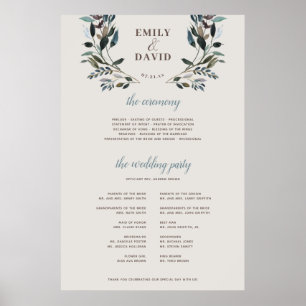 Garden Crest Eggshell Ceremony Program Sign